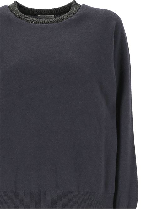 Maglione in cashmere blu Oxford Brunello Cucinelli | M12190100C7186